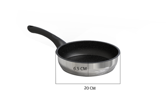 Chảo cạn inox 5 đáy đáy từ Sunhouse IN20M4 20cm - hình 1